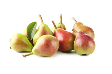 Ripe pears isolated on a white
