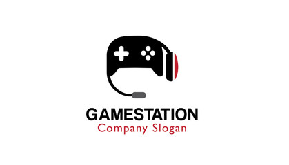 Game Station Logo Design Illustration