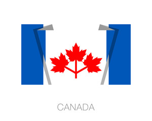 The Canadian Pearson Pennant. Flat Icon Wavering Flag with Count