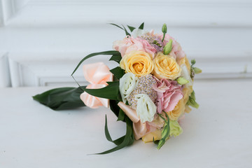 Colorful bridal beautiful bouquet