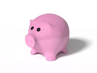 3d illustration of pig money box.