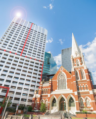 Contrasting arctitecural styles in Brisbane city Australia