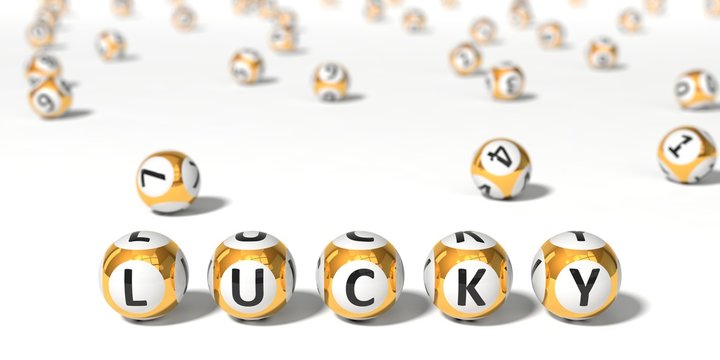 3d illustration of lottery balls. word with lottery balls