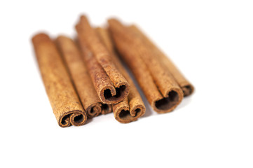 Cinnamon on the white background - isolated