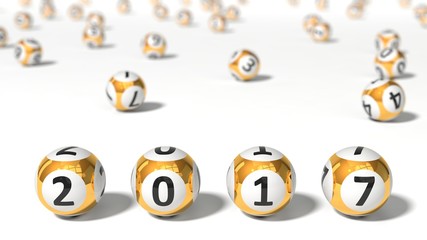 3d illustration of lottery balls. word with lottery balls