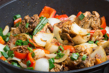 Fried chicken in the pan