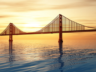 Fototapeta na wymiar Golden Gate Bridge Illustration