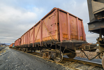 Fototapeta na wymiar Freight cars at the railway