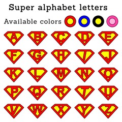 Superman letters rounded - obrazy, fototapety, plakaty