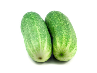 fresh cucumbers isolated on white background