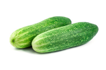 fresh cucumbers isolated on white background