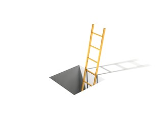 3d illustration of ladder from deeps.