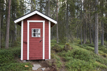 Fototapeta na wymiar WC in Finish Lapland forest