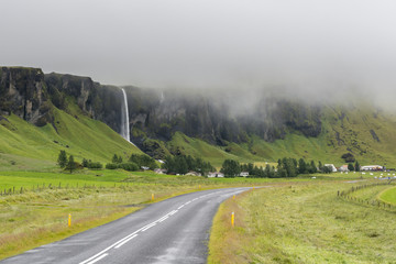 Foggy road in Iceland