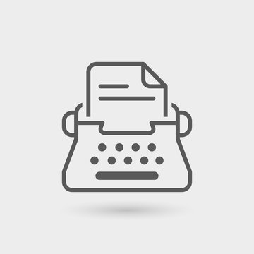 typewriter thin line icon
