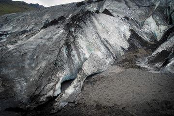 Détail du Glacier de Solheimajokull en Islande