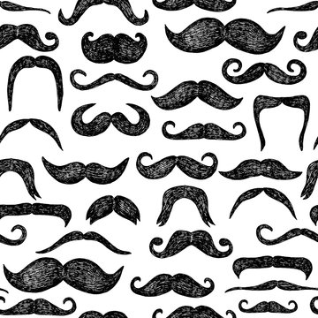 Mustaches seamless pattern.
