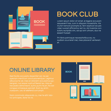 Banner template with books