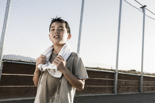 Boy looks ready for more hard workouts.