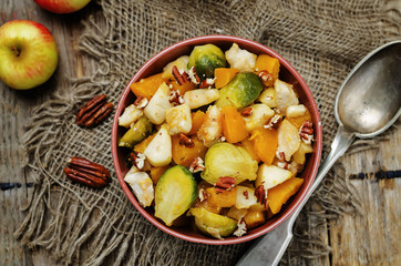 Brussels sprouts pumpkin apple chicken stew