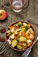 Brussels sprouts pumpkin apple chicken stew