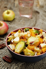 Brussels sprouts pumpkin apple chicken stew