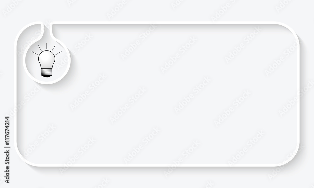 Poster simple white text box for your text and bulb
