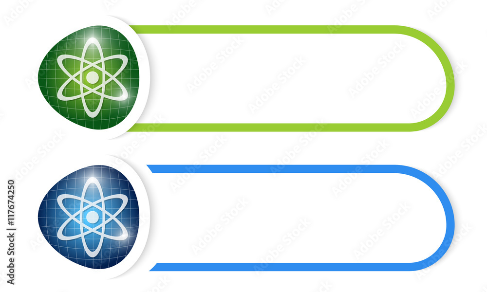 Poster vector button for your text and science symbol
