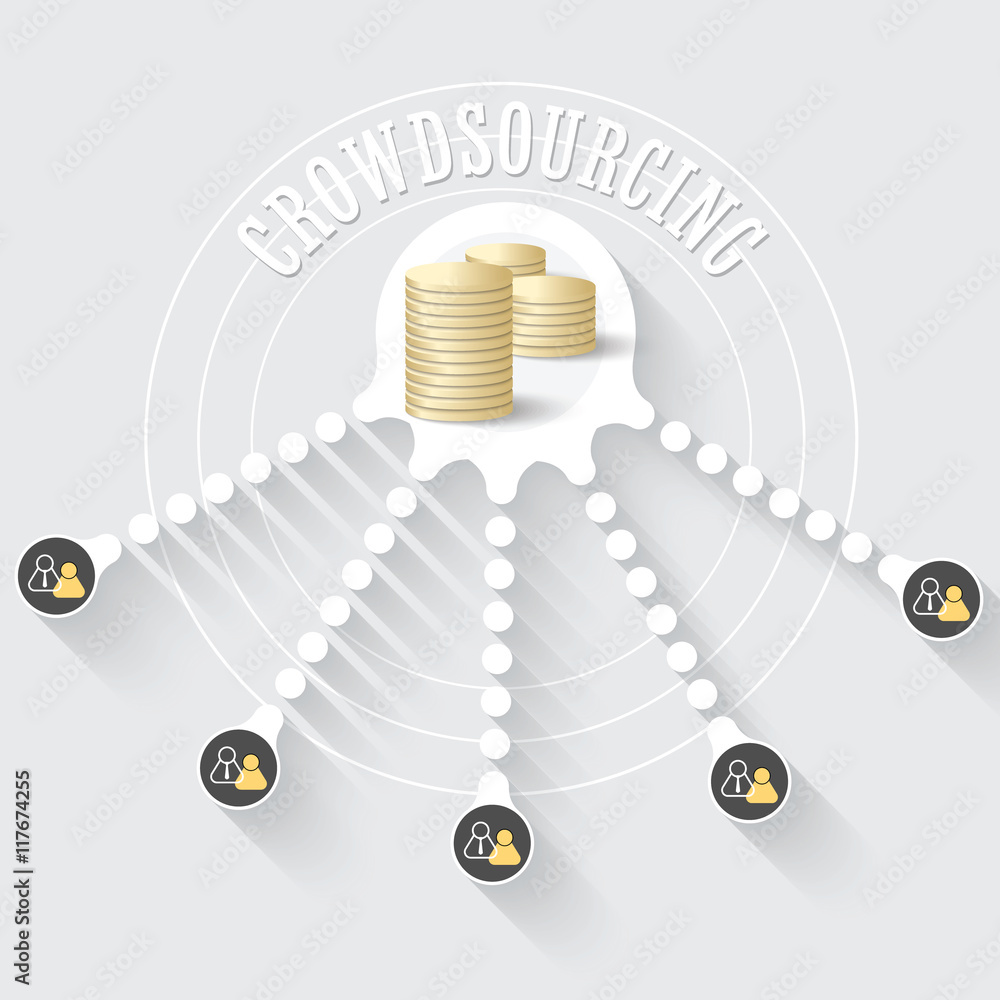 Poster vector circular object with theme of crowd sourcing