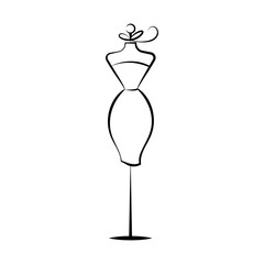 dummy dress hand drawing illustration vector