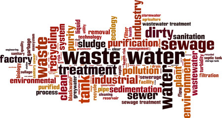 Waste water word cloud concept. Vector illustration