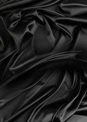 Fototapeta premium Black silk fabric texture