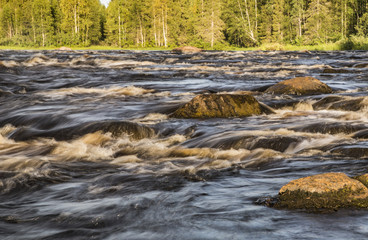 iron river in Rovaniemi, Lapland, Finland