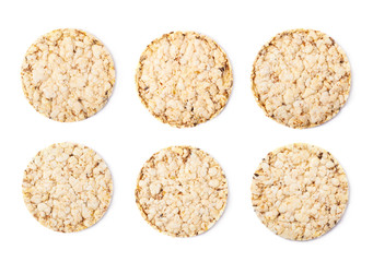 Round diet rice cracker isolated