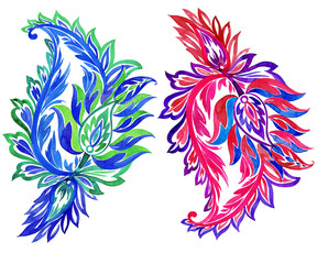 watercolor paisley motiv