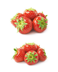 Pile of few strawberries isolated