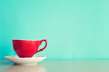 Vintage tea cup over dish
