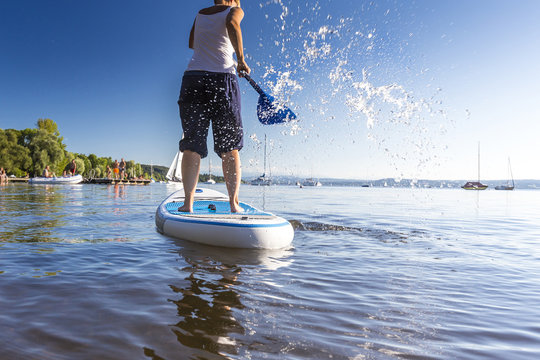 SUP-Board auf dem Ammersee, Detailaufnahme