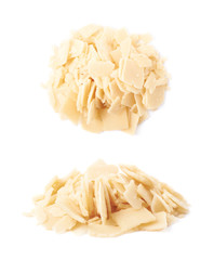 Pile of parmesan cheese flakes