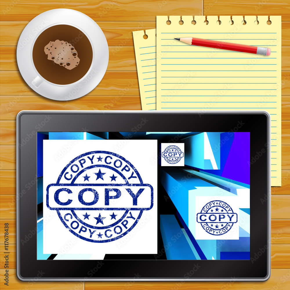 Poster copy on cubes shows duplicates tablet print