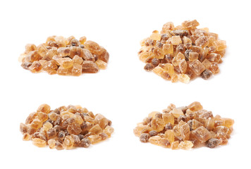 Pile of brown rock sugar crystals