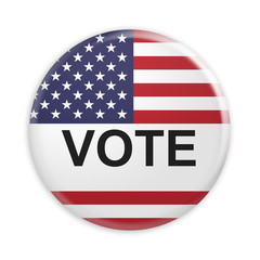 Badge Vote US Election, 3d illustration