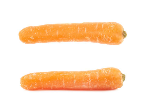 Single baby carrot isolated