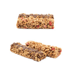 Nutrient chewy grains bars isolated