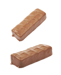 Caramel chocolate bar isolated