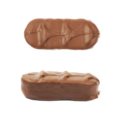 Coconut filled chocolate bar isolated