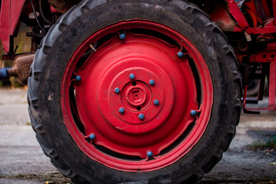 Big Red Wheel Of The Tractor