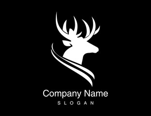 Deer logotype black background