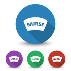 White Nurse icon in different colors set