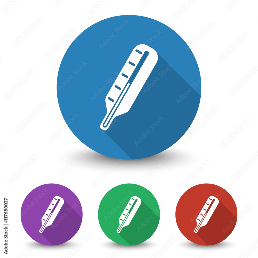 Wall mural white thermometer icon in different colors set